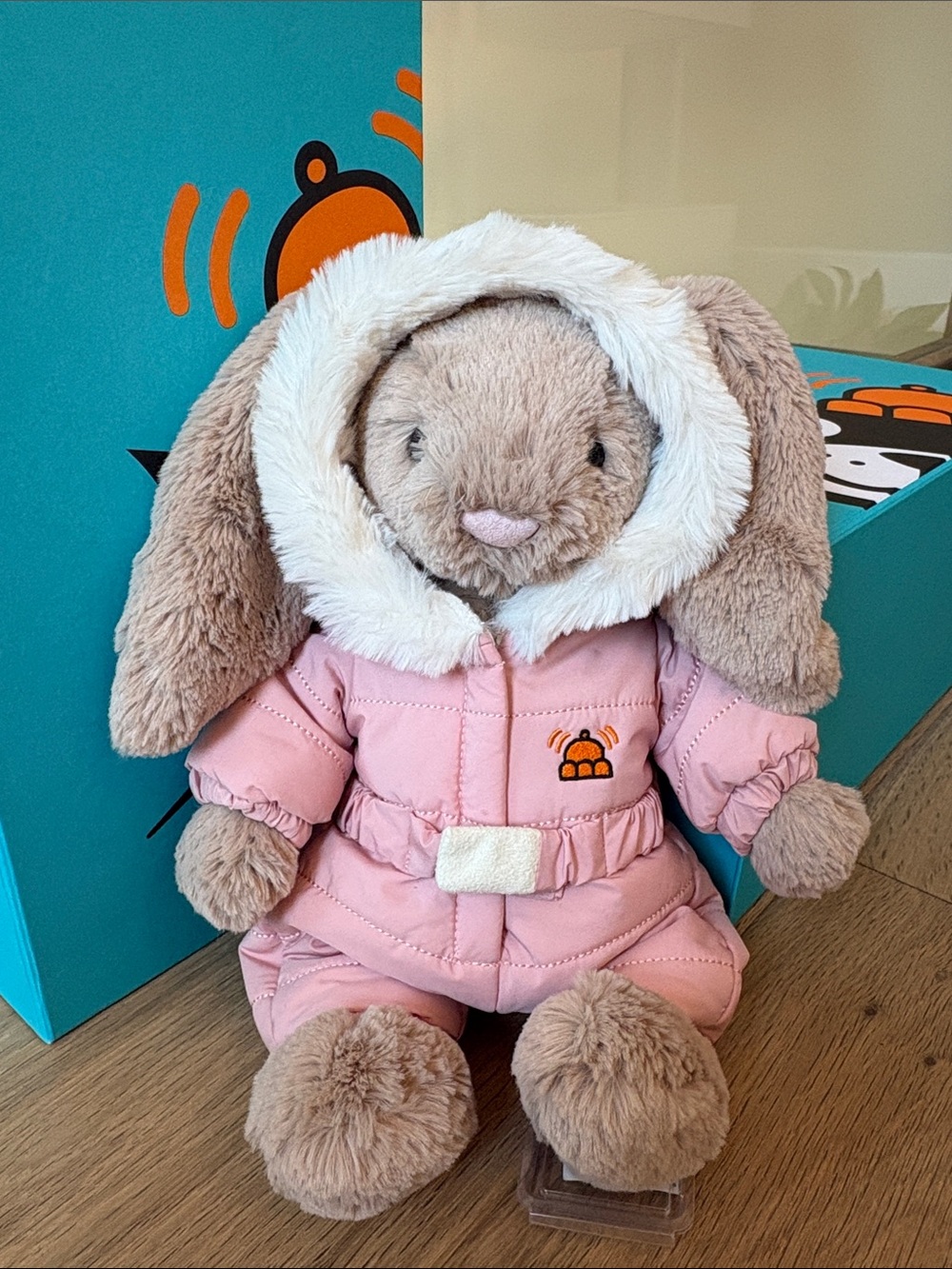 RETIRED Jellycat Bashful Bunny Snowsuit. BNWT,JC bag, JC tag protector, & more.